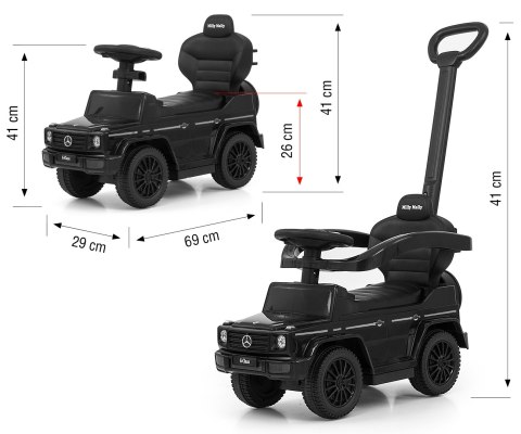 Pojazd z rączką MERCEDES G350d Black Pojazd z rączką MERCEDES G350d Black