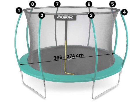 SIATKA WEWNĘTRZNA DO TRAMPOLINY ROZMIAR 374 CM SIATKA WEWNĘTRZNA DO TRAMPOLINY ROZMIAR 374 CM