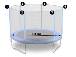 SIATKA ZEWNĘTRZNA DO TRAMPOLINY ROZMIAR 183 CM