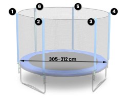 SIATKA ZEWNĘTRZNA DO TRAMPOLINY ROZMIAR 312 CM