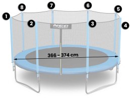 SIATKA ZEWNĘTRZNA DO TRAMPOLINY ROZMIAR 374 CM