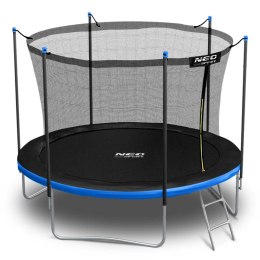 TRAMPOLINA OGRODOWA ROZMIAR 183 CM Z CZARNĄ SIATKĄ WEWNĘTRZNĄ I DRABINKĄ