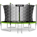 TRAMPOLINA OGRODOWA ROZMIAR 404 CM Z SIATKĄ WEWNĘTRZNĄ I DRABINKĄ