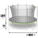 TRAMPOLINA OGRODOWA ROZMIAR 404 CM Z SIATKĄ WEWNĘTRZNĄ I DRABINKĄ