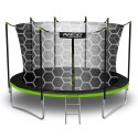 TRAMPOLINA OGRODOWA ROZMIAR 404 CM Z SIATKĄ WEWNĘTRZNĄ I DRABINKĄ