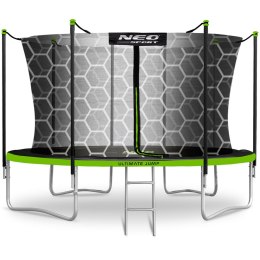 TRAMPOLINA OGRODOWA ROZMIAR 435 CM Z SIATKĄ WEWNĘTRZNĄ I DRABINKĄ