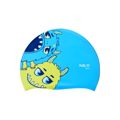 NQC MONSTER NIEBIESKI DZIECIĘCY CZEPEK SILIKONOWY NILS AQUA NILS AQUA NQC MONSTER NIEBIESKI DZIECIĘCY CZEPEK SILIKONOWY NILS AQUA NILS AQUA
