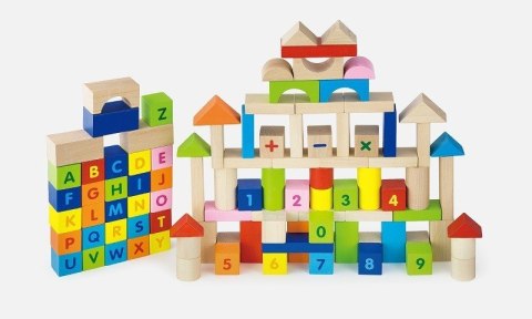 Viga 50288 Klocki 100 elementów literki i cyferki Viga 50288 Klocki 100 elementów literki i cyferki