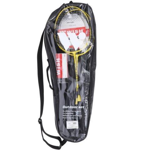 ALUMTEC 4466 ZESTAW RAKIET DO BADMINTONA ŻÓŁTY 2SZT + LOTKI 3 SZT + SIATKA + LINIE WISH WISH ALUMTEC 4466 ZESTAW RAKIET DO BADMINTONA ŻÓŁTY 2SZT + LOTKI 3 SZT + SIATKA + LINIE WISH WISH