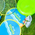 ZESTAW DO BADMINTONA 3w1, 2 RAKIETY + 2 RAKIETY NA PLAŻĘ + LOTKI + FRISBEE JUNIOR