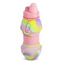 BIDON SILIKONOWY SKŁADANY 700ML RÓŻOWY