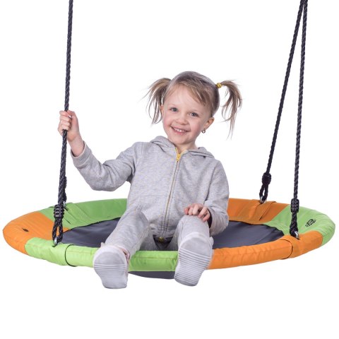 HUŚTAWKA BOCIANIE GNIAZDO POMARAŃCZOWO ZIELONA ŚR.90 CM HUŚTAWKA BOCIANIE GNIAZDO POMARAŃCZOWO ZIELONA ŚR.90 CM