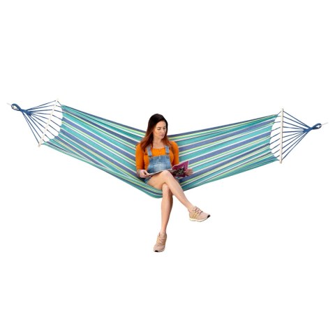 MORSKI HAMAK Z DREWNIANĄ BELKĄ 70CM I METALOWYM UCHWYTEM MORSKI HAMAK Z DREWNIANĄ BELKĄ 70CM I METALOWYM UCHWYTEM