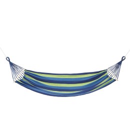 NIEBIESKI HAMAK Z DREWNIANĄ BELKĄ 70CM I METALOWYM UCHWYTEM
