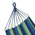 NIEBIESKI HAMAK Z DREWNIANĄ BELKĄ 70CM I METALOWYM UCHWYTEM