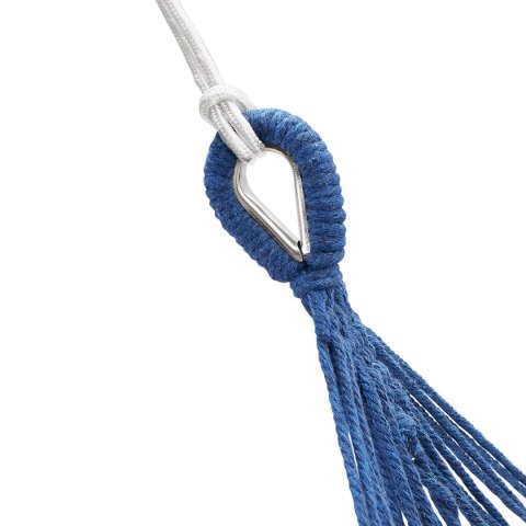 NIEBIESKI HAMAK Z DREWNIANĄ BELKĄ 70CM I METALOWYM UCHWYTEM NIEBIESKI HAMAK Z DREWNIANĄ BELKĄ 70CM I METALOWYM UCHWYTEM