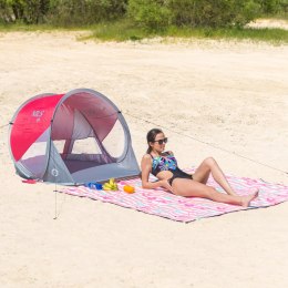 CZERWONO-SZARY NAMIOT PLAŻOWY SAMOROZKŁADAJĄCY PODŁOGA