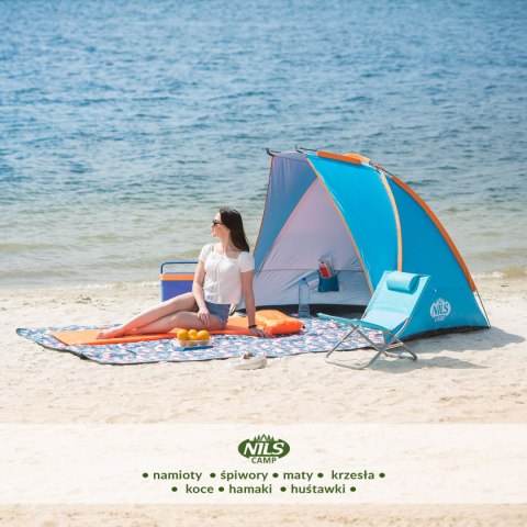 NIEBIESKI NAMIOT PLAŻOWY 260x120x120 CM NIEBIESKI NAMIOT PLAŻOWY 260x120x120 CM
