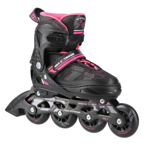 NA11002 CZARNO/RÓŻOWE ROZM. L (39-42) ŁYŻWOROLKI NILS EXTREME NILS EXTREME