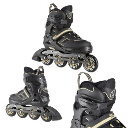 NA14174 A CZARNO-BEŻOWE ROZM. L (39-42) ŁYŻWOROLKI NILS EXTREME NILS EXTREME