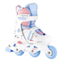 NJ1190 ŁYŻWOROLKI 3W1 THREE STEPS W ZESTAWIE Z WROTKĄ BIAŁA ROZM. XS (26-29) NILS FUN NILS FUN
