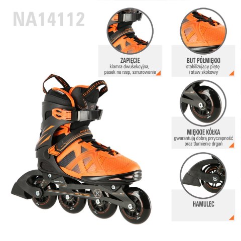 NA14112 CZARNO-POMARAŃCZOWY ROZM. 42 ŁYŻWOROLKI NILS EXTREME NILS EXTREME NA14112 CZARNO-POMARAŃCZOWY ROZM. 42 ŁYŻWOROLKI NILS EXTREME NILS EXTREME