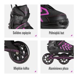 NA19318 CZARNO-FIOLETOWY ROZM. L (39-42) ŁYŻWOROLKI NILS EXTREME NILS EXTREME