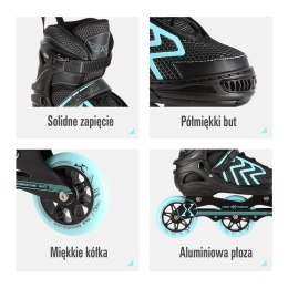NA19318 CZARNO-TURKUSOWY ROZM. S (31-34) ŁYŻWOROLKI NILS EXTREME NILS EXTREME