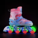 NA0189 ZESTAW LED ŁYŻWOROLKI OCHRANIACZE MOONBEAM BIAŁE ROZM. S(31-34) NILS EXTREME NILS EXTREME