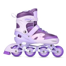 NA0189 ZESTAW LED ŁYŻWOROLKI OCHRANIACZE MOONBEAM FIOLETOWE ROZM. M(35-38) NILS EXTREME NILS EXTREME