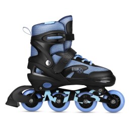 NA0189 ZESTAW LED ŁYŻWOROLKI OCHRANIACZE MOONBEAM NIEBIESKIE ROZM. L(39-42) NILS EXTREME NILS EXTREME