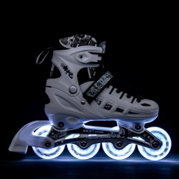 NH10905 4w1 BIAŁE LED ROZM. L(39-42) ŁYŻWOROLKI Z WYM. PŁOZĄ HOKEJOWĄ NILS EXTREME NILS EXTREME