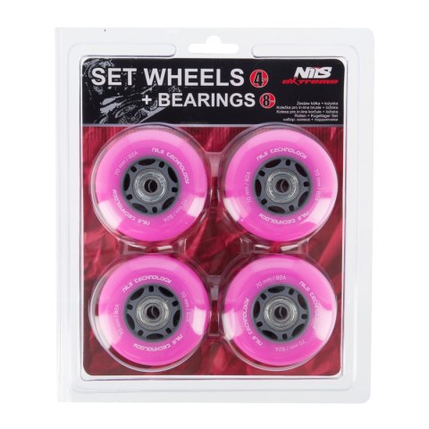 PU 70x24 82A (4szt.) RÓŻOWE + ABEC-7 (8szt.) ZESTAW NILS EXTREME NILS EXTREME PU 70x24 82A (4szt.) RÓŻOWE + ABEC-7 (8szt.) ZESTAW NILS EXTREME NILS EXTREME