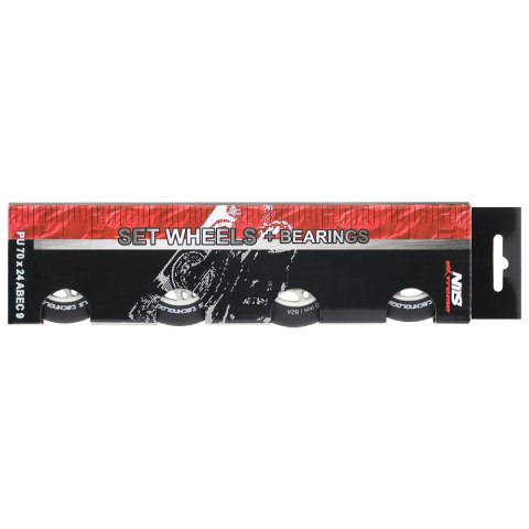 PU 70x24 82A CZARNE MATOWE (4 szt.) + ABEC-9 (8 szt.) ZESTAW NILS EXTREME NILS EXTREME PU 70x24 82A CZARNE MATOWE (4 szt.) + ABEC-9 (8 szt.) ZESTAW NILS EXTREME NILS EXTREME