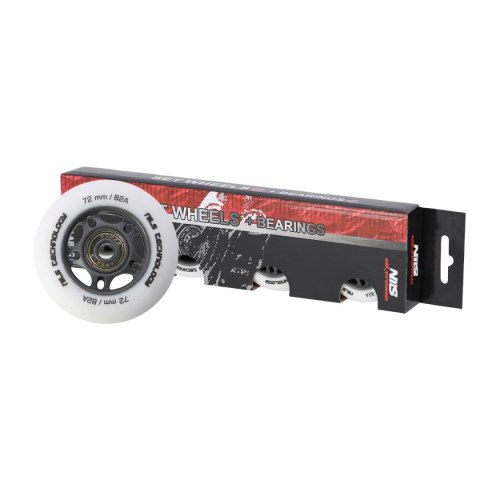 PU 72x24 82A BIAŁE MATOWE (4 szt.) + ABEC-9 (8 szt.) ZESTAW NILS EXTREME NILS EXTREME PU 72x24 82A BIAŁE MATOWE (4 szt.) + ABEC-9 (8 szt.) ZESTAW NILS EXTREME NILS EXTREME