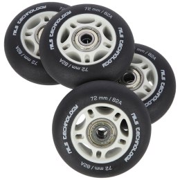 PU 72x24 82A CZARNE MATOWE (4 szt.) + ABEC-9 (8 szt.) ZESTAW NILS EXTREME NILS EXTREME