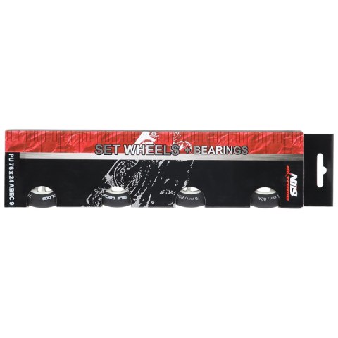 PU 72x24 82A CZARNE MATOWE (4 szt.) + ABEC-9 (8 szt.) ZESTAW NILS EXTREME NILS EXTREME PU 72x24 82A CZARNE MATOWE (4 szt.) + ABEC-9 (8 szt.) ZESTAW NILS EXTREME NILS EXTREME