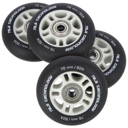 PU 76x24 82A CZARNE MATOWE (4 szt.) + ABEC-9 (8 szt.) ZESTAW NILS EXTREME NILS EXTREME