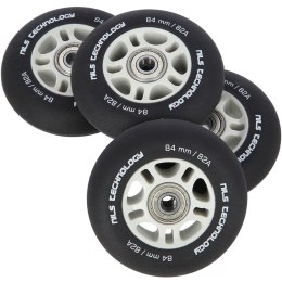 PU 84x24 82A CZARNE MATOWE (4 szt.) + ABEC-9 CHROME (8 szt.) ZESTAW NILS EXTREME NILS EXTREME