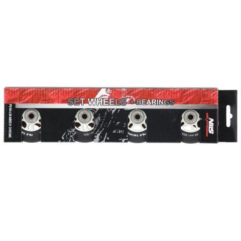 PU 84x24 82A CZARNE MATOWE (4 szt.) + ABEC-9 CHROME (8 szt.) ZESTAW NILS EXTREME NILS EXTREME PU 84x24 82A CZARNE MATOWE (4 szt.) + ABEC-9 CHROME (8 szt.) ZESTAW NILS EXTREME NILS EXTREME