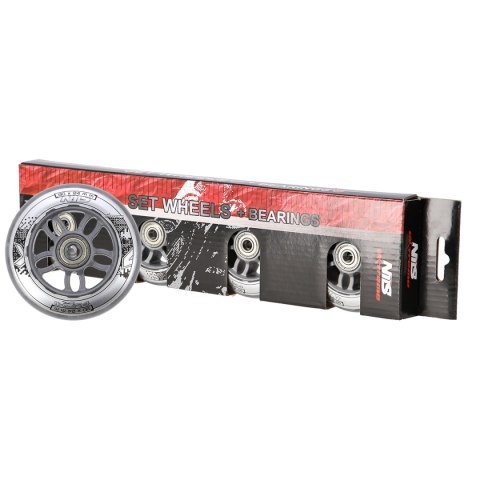 PU 90x24 82A PRZEZROCZYSTE (4 szt.) + ABEC-7 CHROME (8 szt.) ZESTAW NILS EXTREME NILS EXTREME PU 90x24 82A PRZEZROCZYSTE (4 szt.) + ABEC-7 CHROME (8 szt.) ZESTAW NILS EXTREME NILS EXTREME