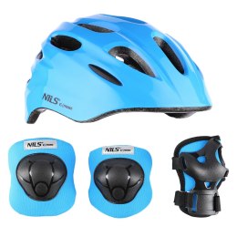 MTW01+H210 ZESTAW KASK Z OCHRANIACZAMI NIEBIESKI ROZM. XS NILS EXTREME NILS EXTREME