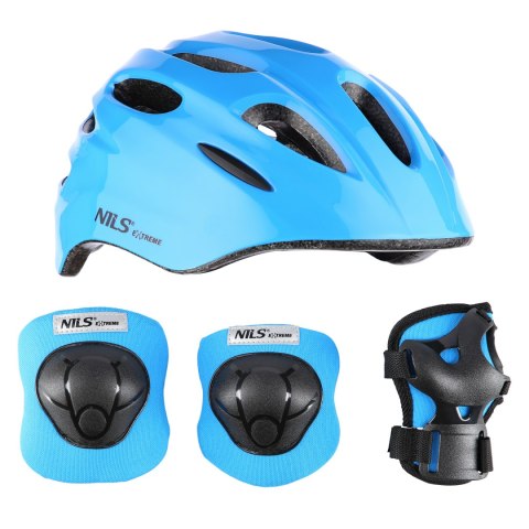 MTW01+H210 ZESTAW KASK Z OCHRANIACZAMI NIEBIESKI ROZM. XS NILS EXTREME NILS EXTREME