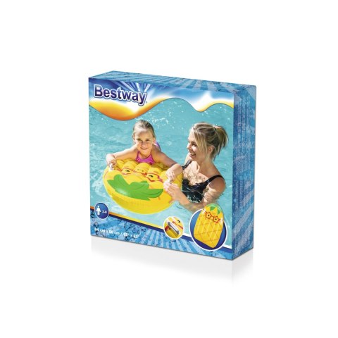 Bestway 42049 Dmuchana deseczka do pływania z uchwytami Ananas 84cm x 56cm Bestway 42049 Dmuchana deseczka do pływania z uchwytami Ananas 84cm x 56cm