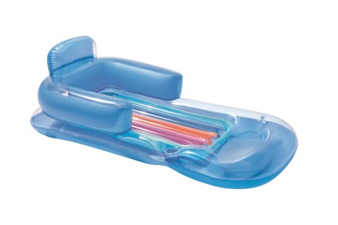 Bestway 43028 Dmuchany materac plażowy z oparciem i podłokietnikami Niebieski 1.61m x 84cm Bestway 43028 Dmuchany materac plażowy z oparciem i podłokietnikami Niebieski 1.61m x 84cm