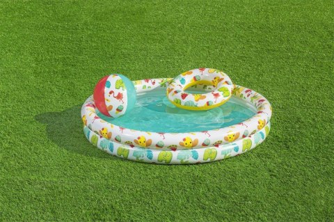 Bestway 51124 Zestaw Basenik dmuchany do pływania 1.22m x 20cm, Koło 46cm, Piłka 27cm Bestway 51124 Zestaw Basenik dmuchany do pływania 1.22m x 20cm, Koło 46cm, Piłka 27cm