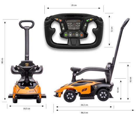 Pojazd z rączką LAMBORGHINI ESSENZA SC V12 Orange Pojazd z rączką LAMBORGHINI ESSENZA SC V12 Orange