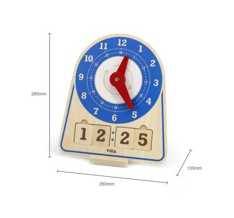 Viga 44547 Drewniany zegar - nauka godzin Viga 44547 Drewniany zegar - nauka godzin