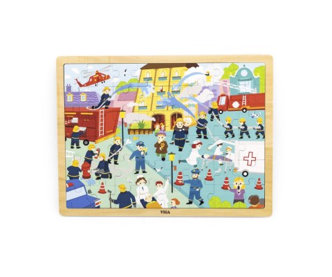 Viga 44581 Puzzle na podkładce 48 elementów - poznajemy pracę strażaka Viga 44581 Puzzle na podkładce 48 elementów - poznajemy pracę strażaka