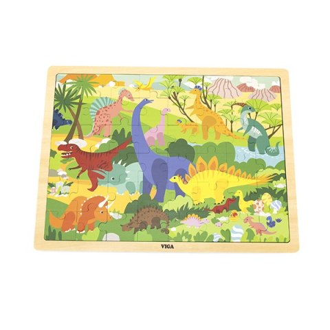 Viga 44584 Puzzle na podkładce 48 elementów - poznajemy dinozaury Viga 44584 Puzzle na podkładce 48 elementów - poznajemy dinozaury